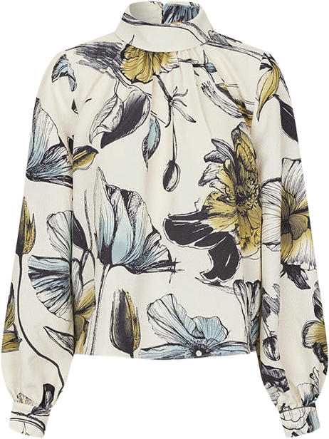 Gathered Long Sleeve Top 2259 Structure Stretch